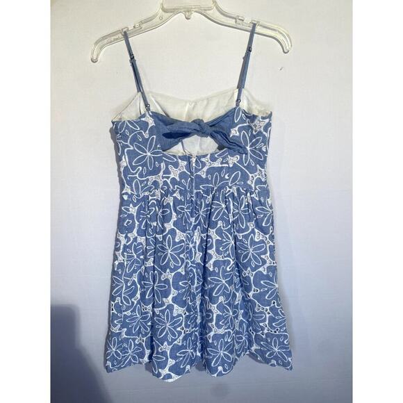Lilly Pulitzer Tide Blue Hollar for a Dollar Eyelet Linen Preppy Mini Dress - Picture 7 of 11